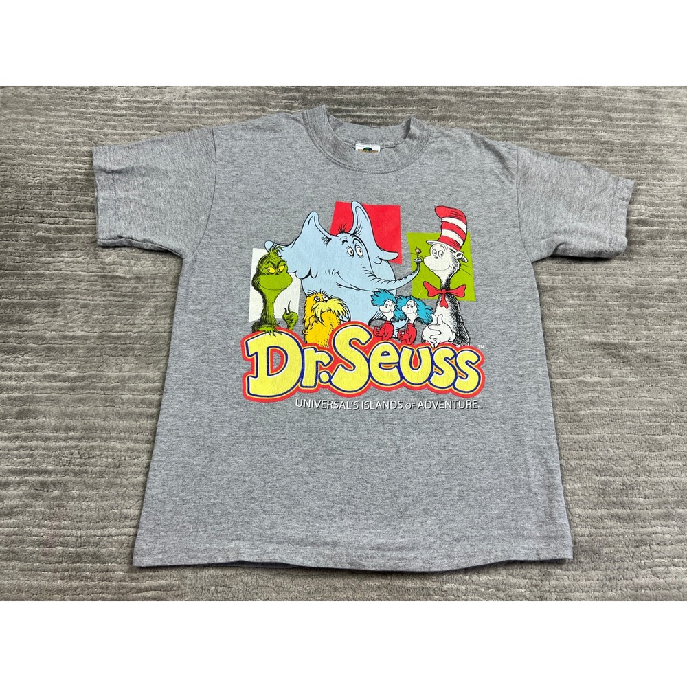 Universal Studios T-Shirt Youth M Grey Dr Seuss Islands of Adventure Graphic Tee